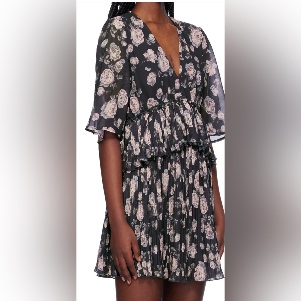 NWT Ganni Black Floral Dress